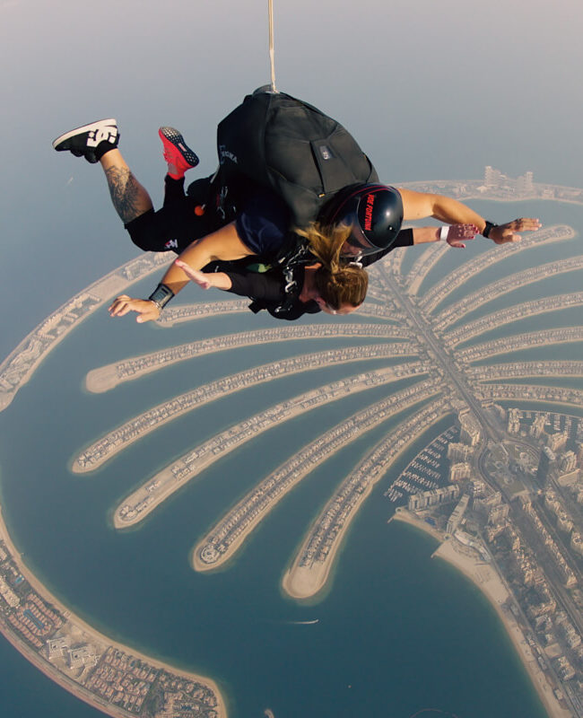 Skydiving over the Palm in Dubai
