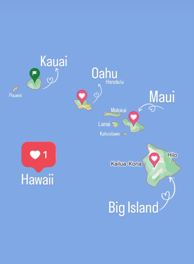 Hawaii Map with Hawaiian Islands